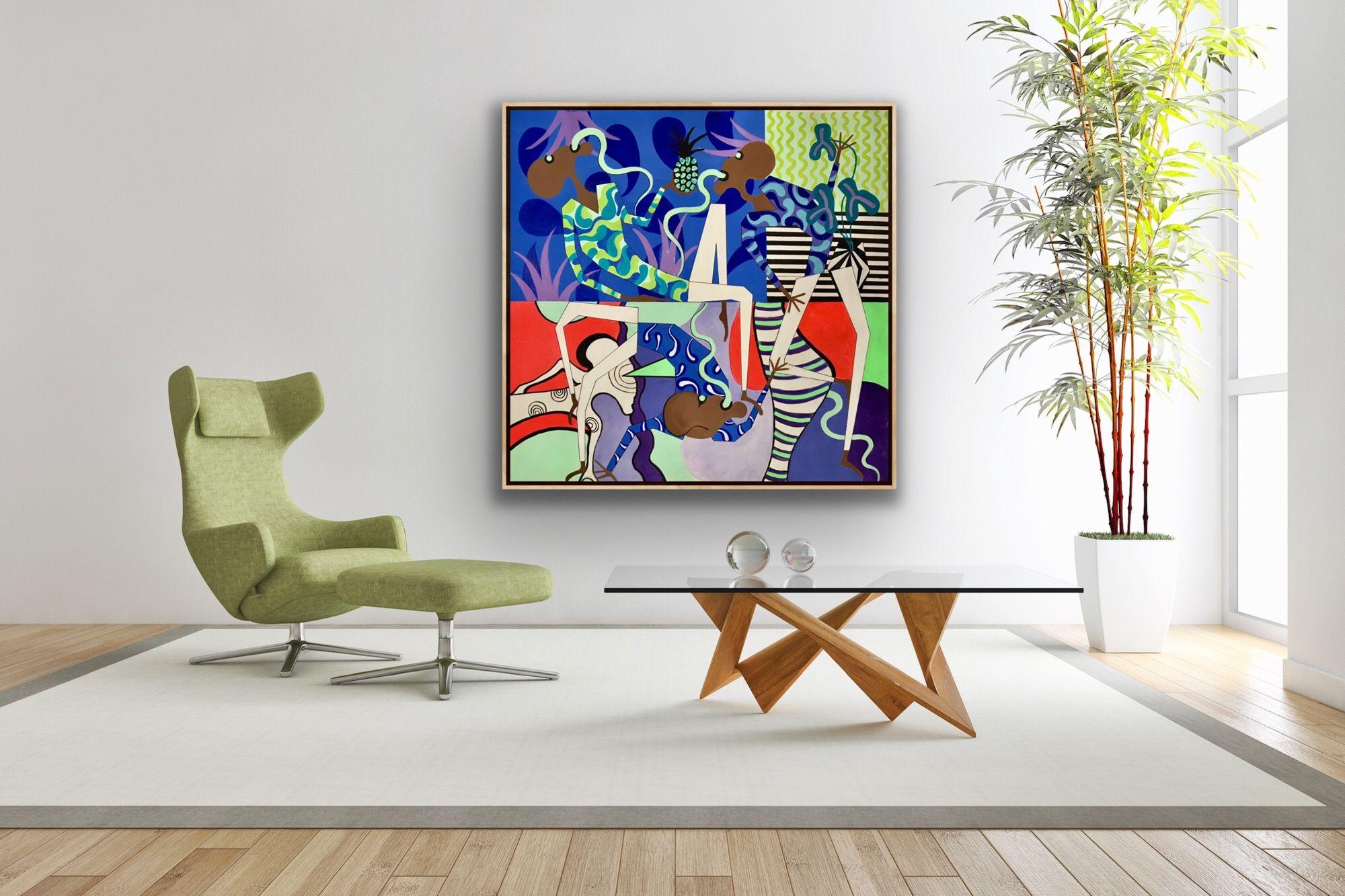 peinture originale à l'acrylique sur la toile inspirée des directions de l'art africain et contemporain. Inspiré par la musique que j'écoute quand je peins, généralement de la musique italienne fraîche... : : Peinture : : Contemporain : : Cette