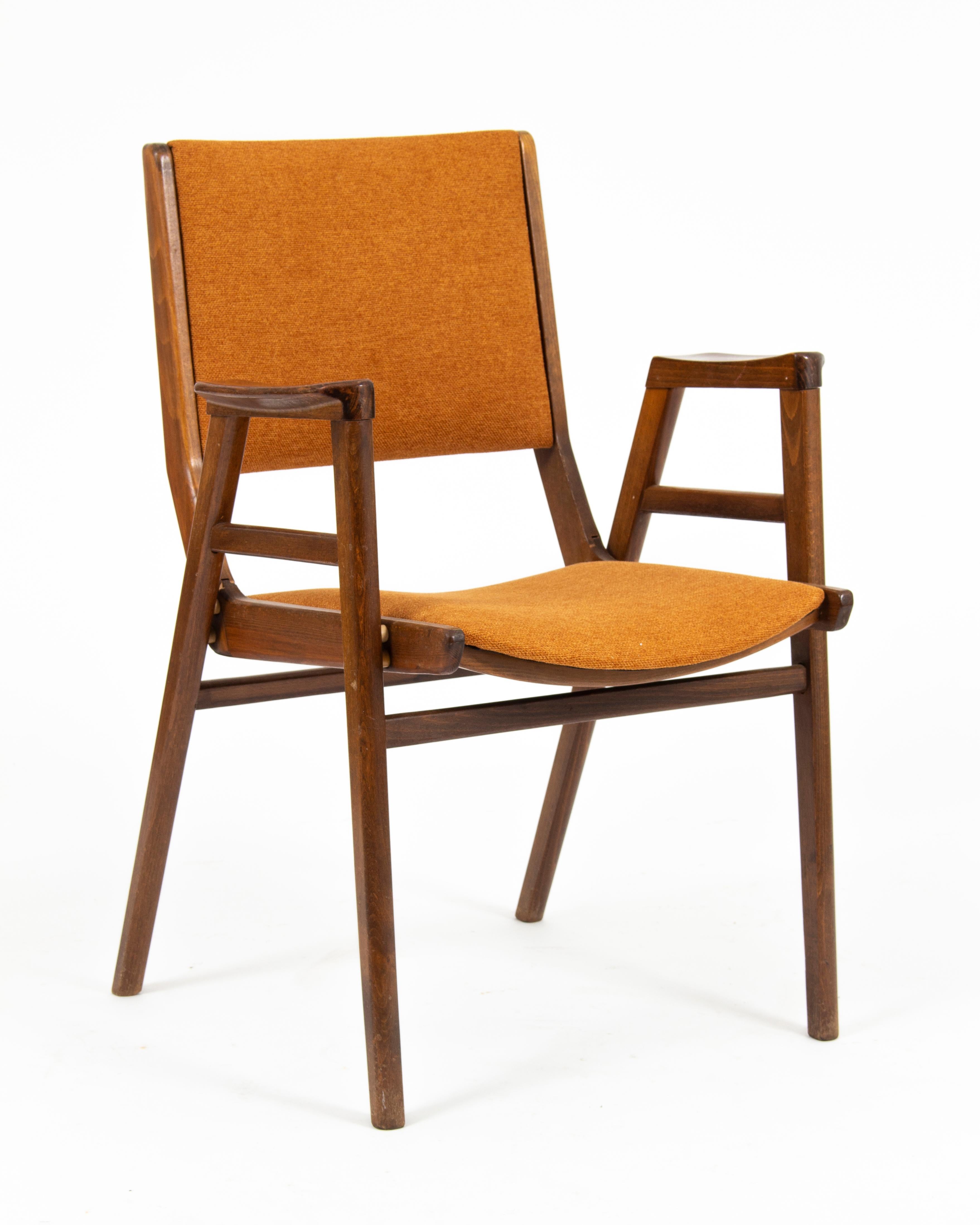 František Jirák Czech Mid-Century Modern Stacking Chairs, 1960s '4 Pieces' In Good Condition For Sale In Budapest, HU