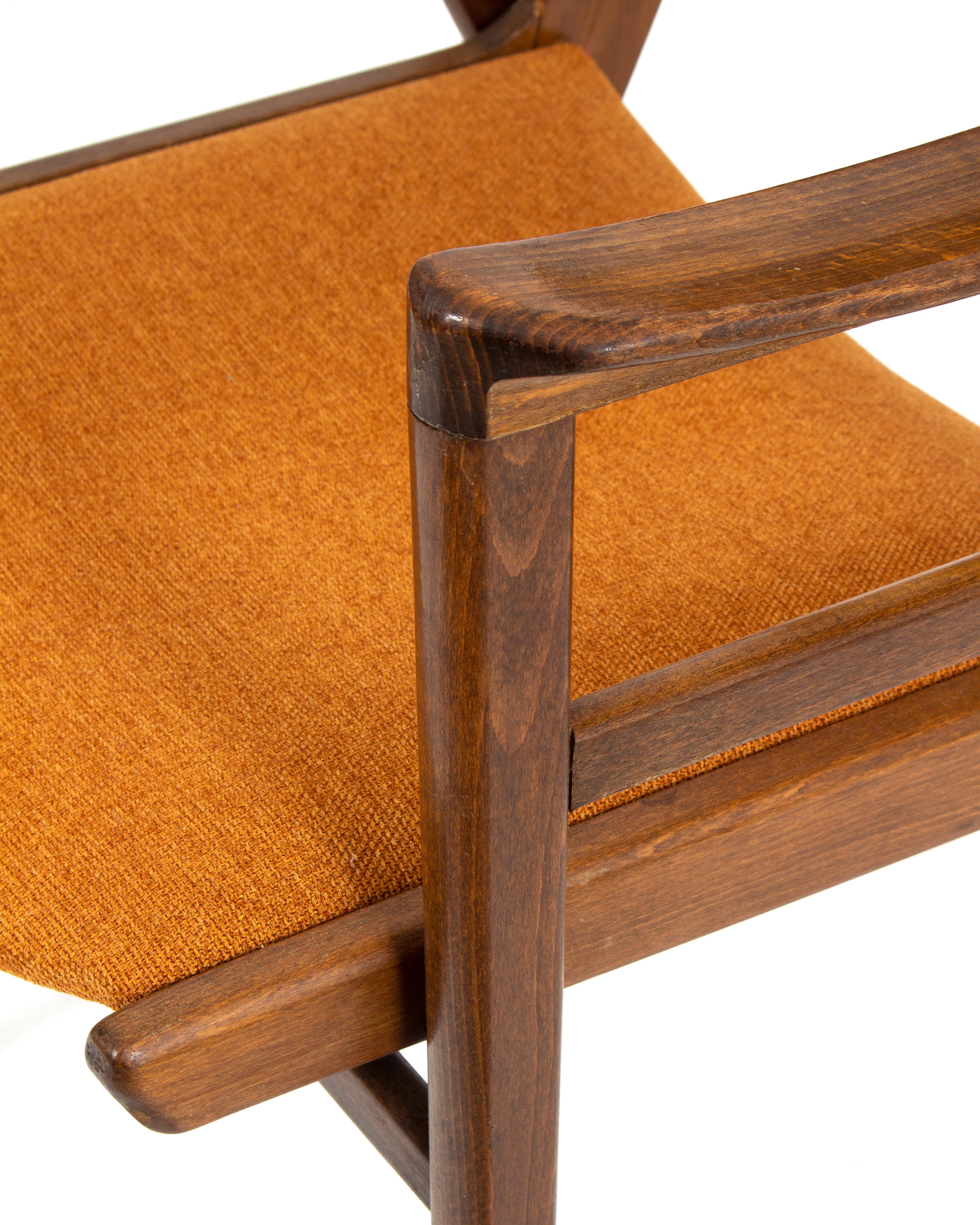 Upholstery František Jirák Czech Mid-Century Modern Stacking Chairs, 1960s '4 Pieces' For Sale