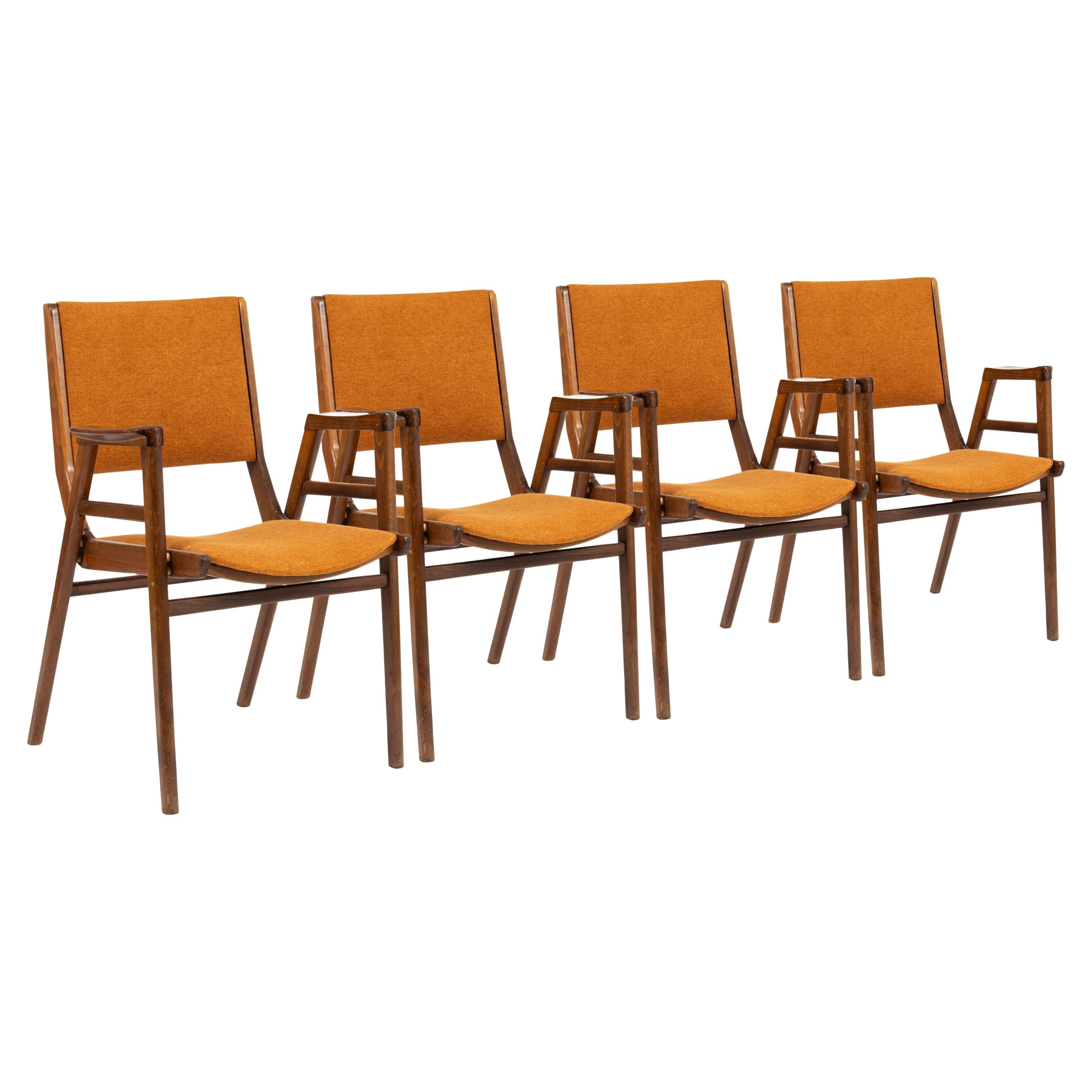 František Jirák Czech Mid-Century Modern Stacking Chairs, 1960s '4 Pieces' For Sale