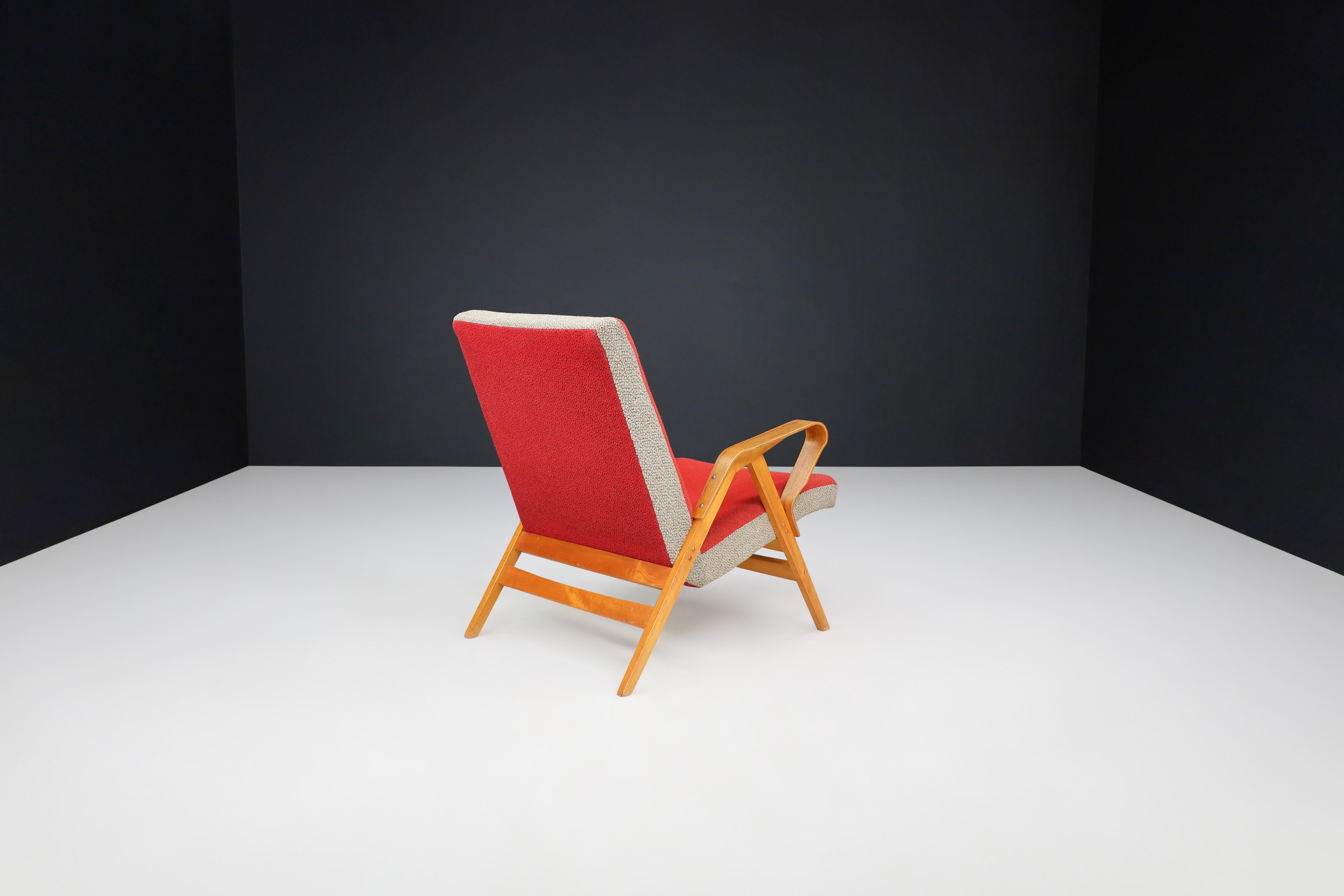 20th Century František Jirák for Tatra Nábytok Lounge Chair in Original Upholstery, 1960s CZ For Sale