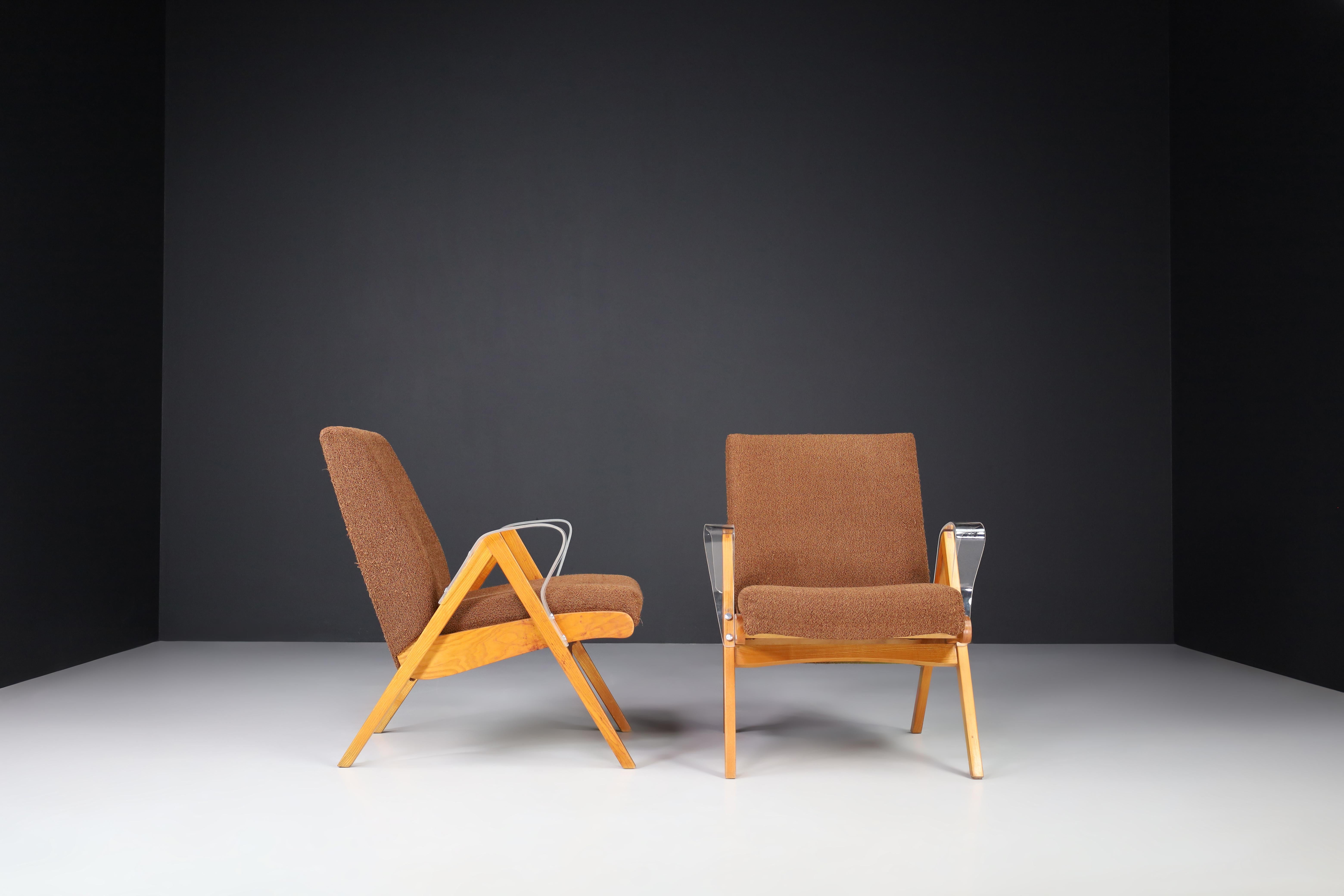 Fabric František Jirák for Tatra Nábytok Lounge Chairs, 1960s 