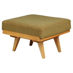 František Jirák for Tatra Nábytok Ottoman in Original Green Upholstery, 1960s