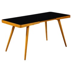 František Jirák Wood and Black Glass Side Table, circa 1950