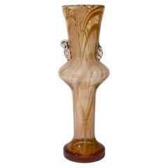 František Koudelka Amber Glass Vase, “Flora” Texture, 1960s