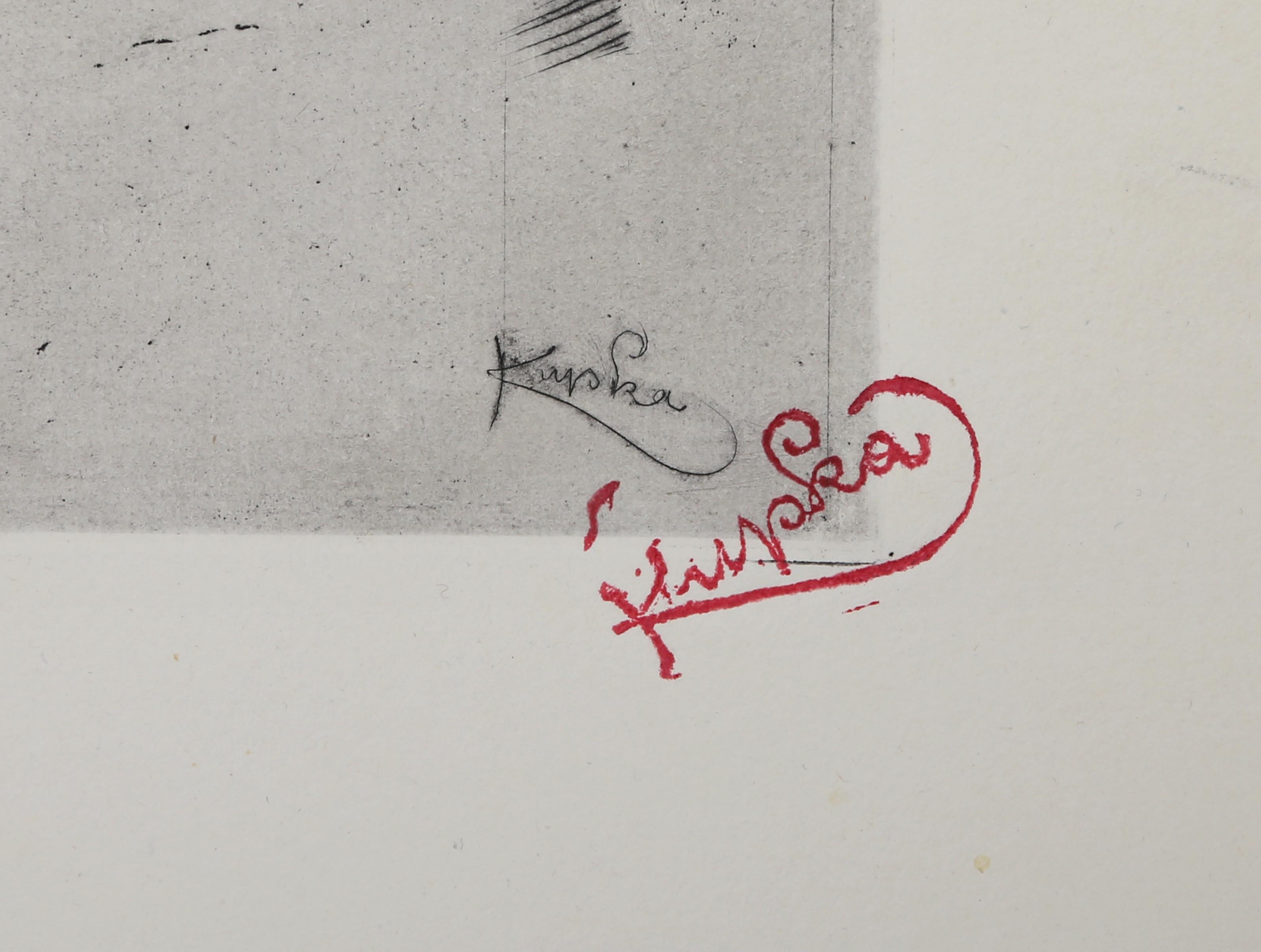Abstract Composition, Surrealist Etching by Frantisek Kupka For Sale 3