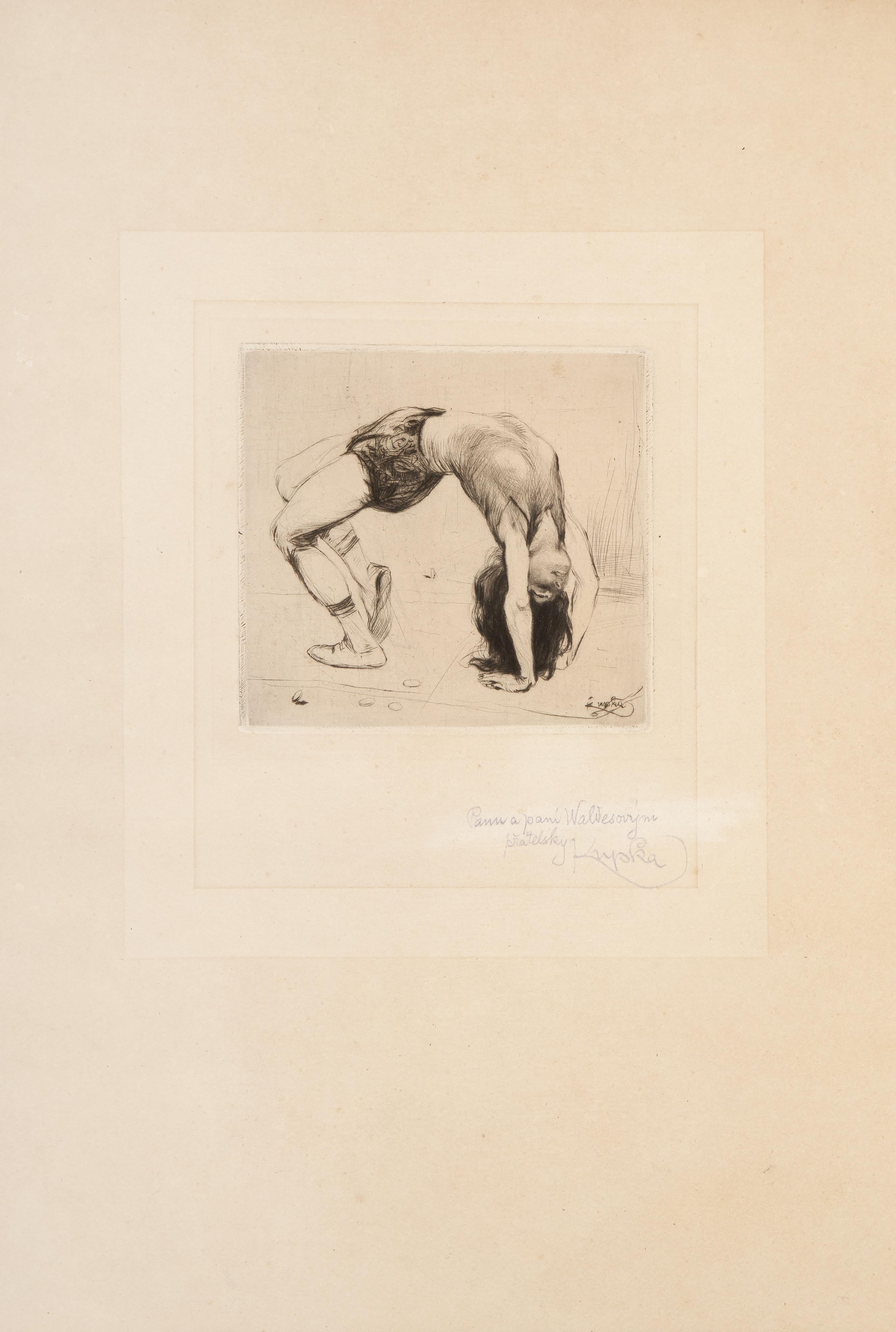 Akrobatka, Signed Surrealist Etching by Frantisek Kupka 1