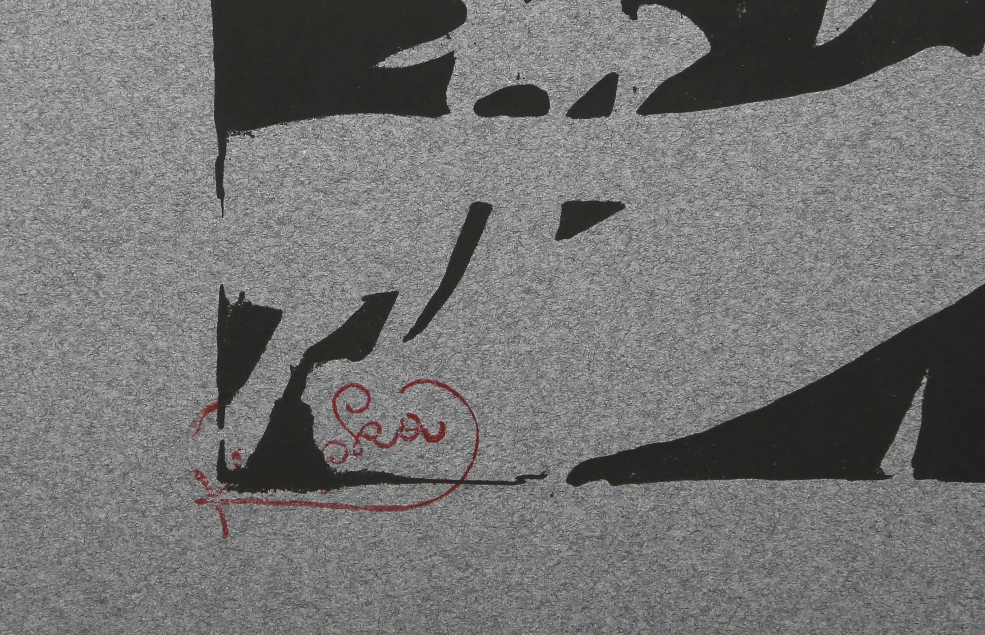 Bílé rytmy na černém, Modern Woodcut by Frantisek Kupka For Sale 3