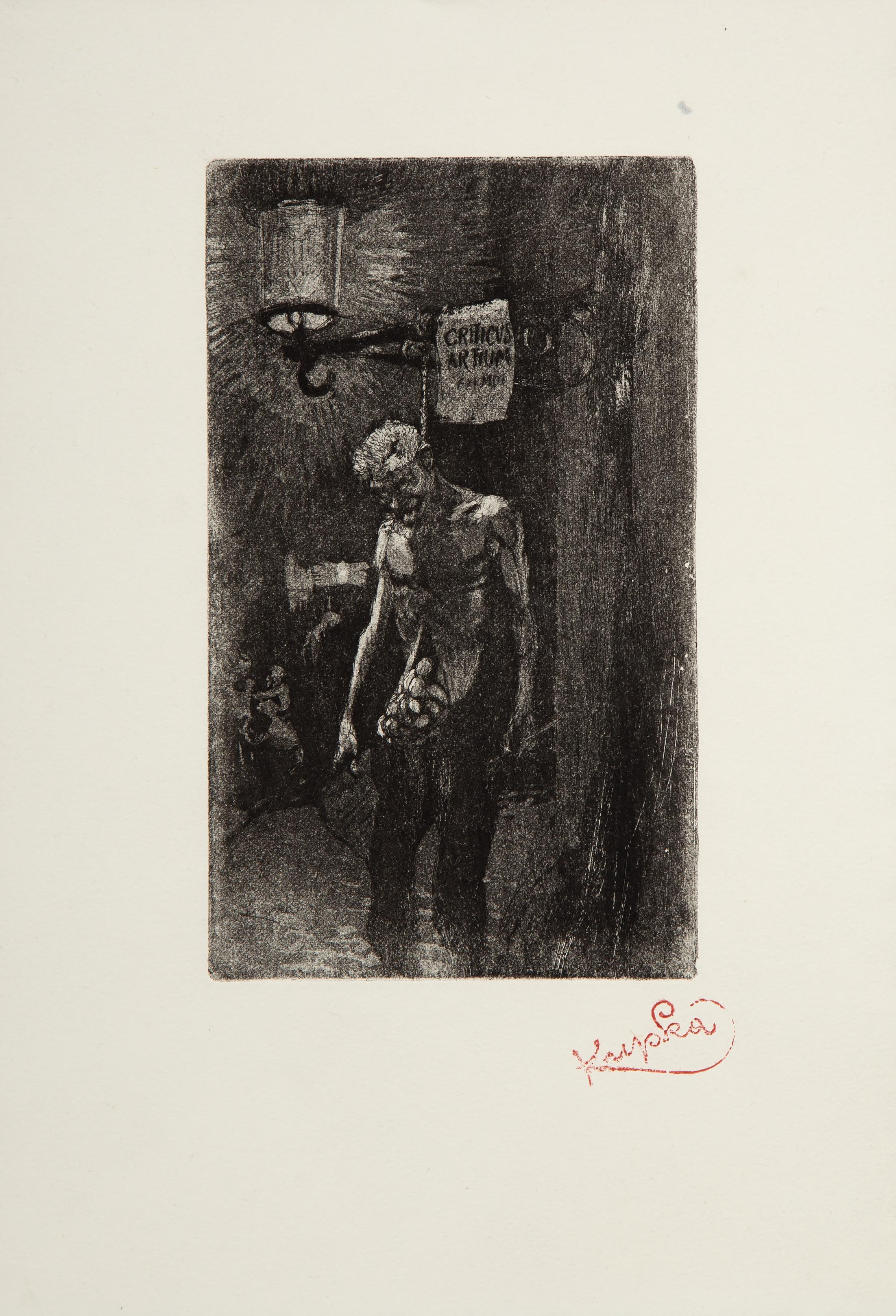 Criticus Artium, Surrealist Etching by Frantisek Kupka 1