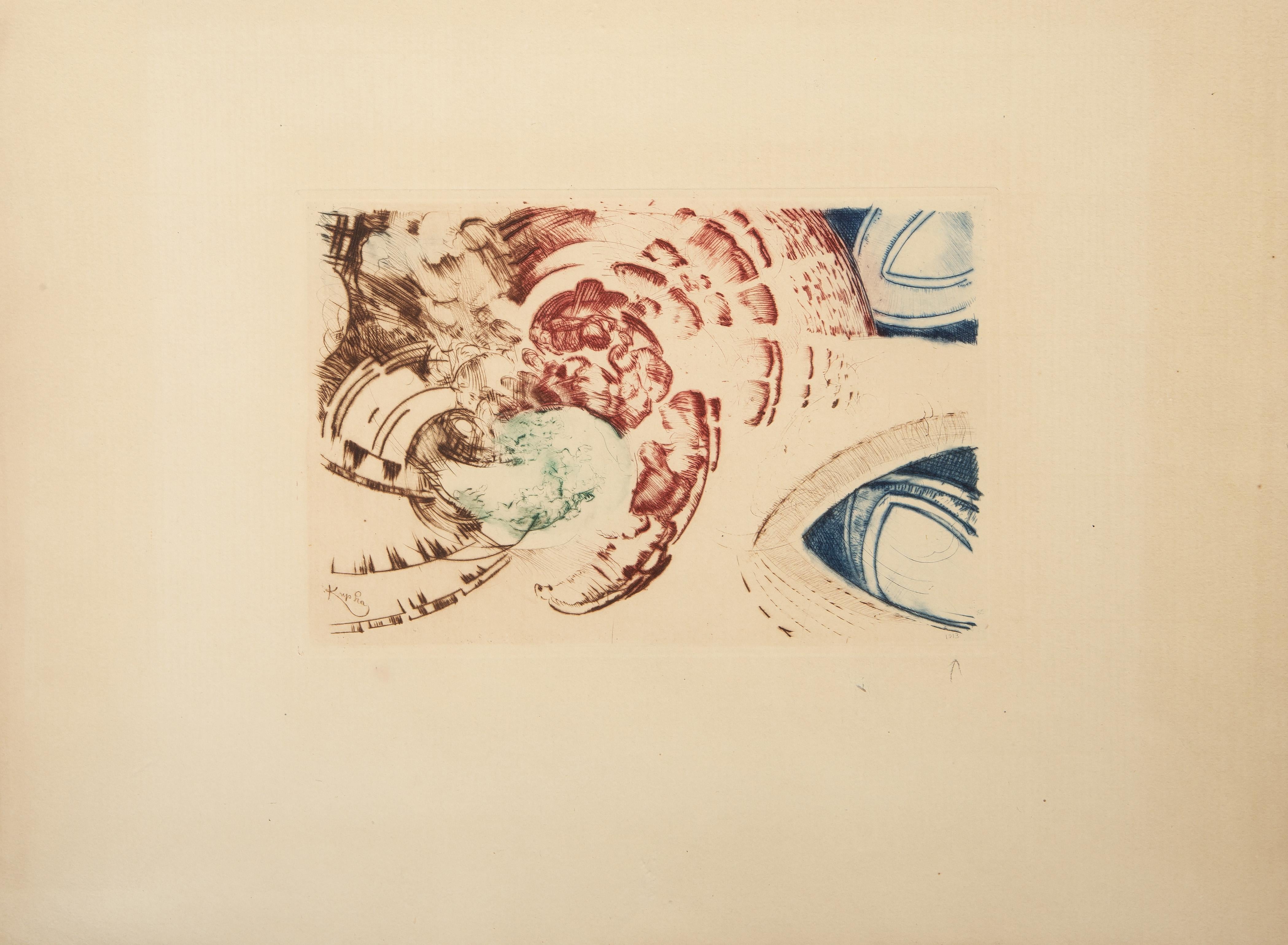 Espace non Figurative, surrealistische Radierung von Frantisek Kupka 3