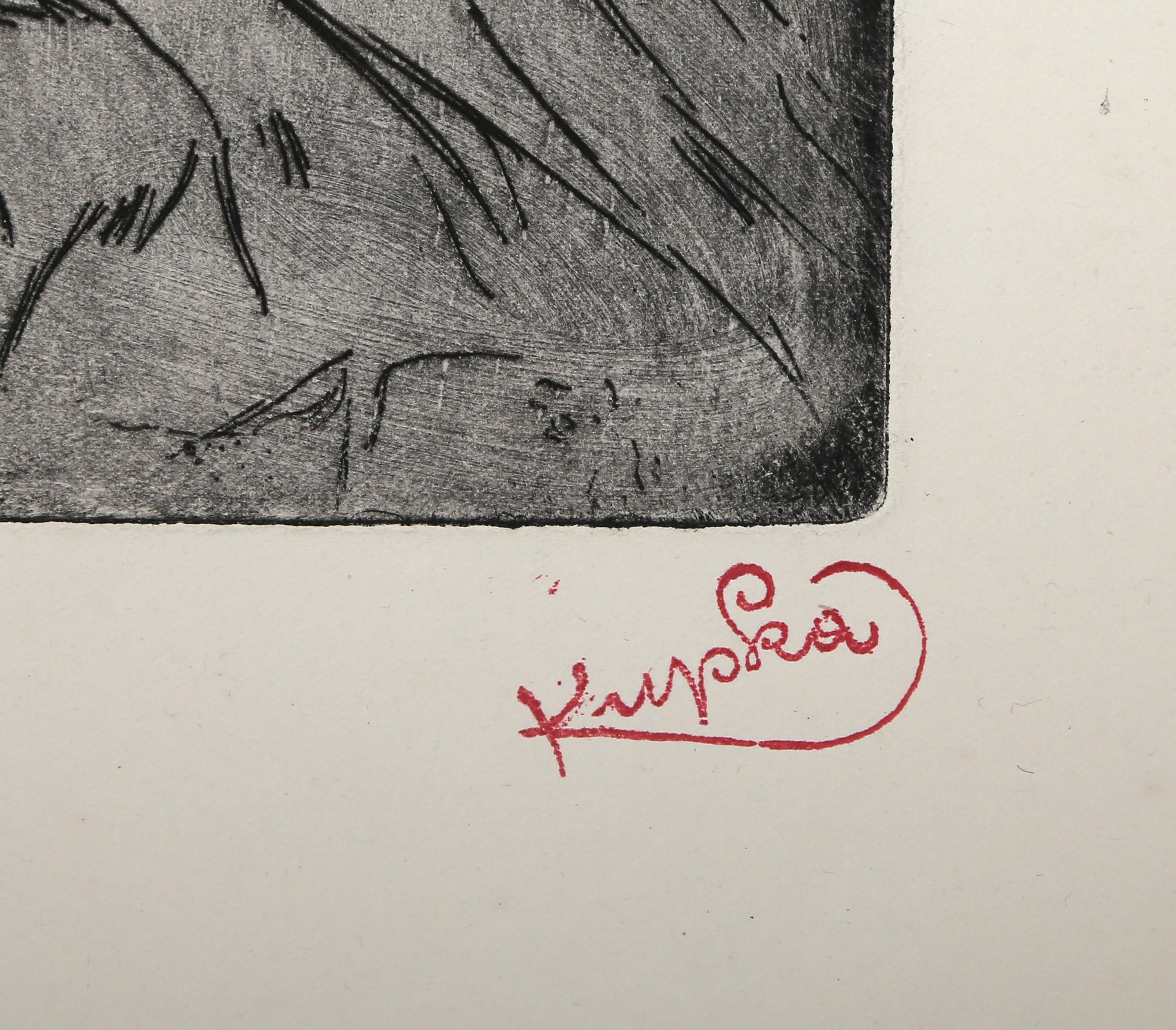 Femme Debout II, Surrealist Etching by Frantisek Kupka For Sale 3