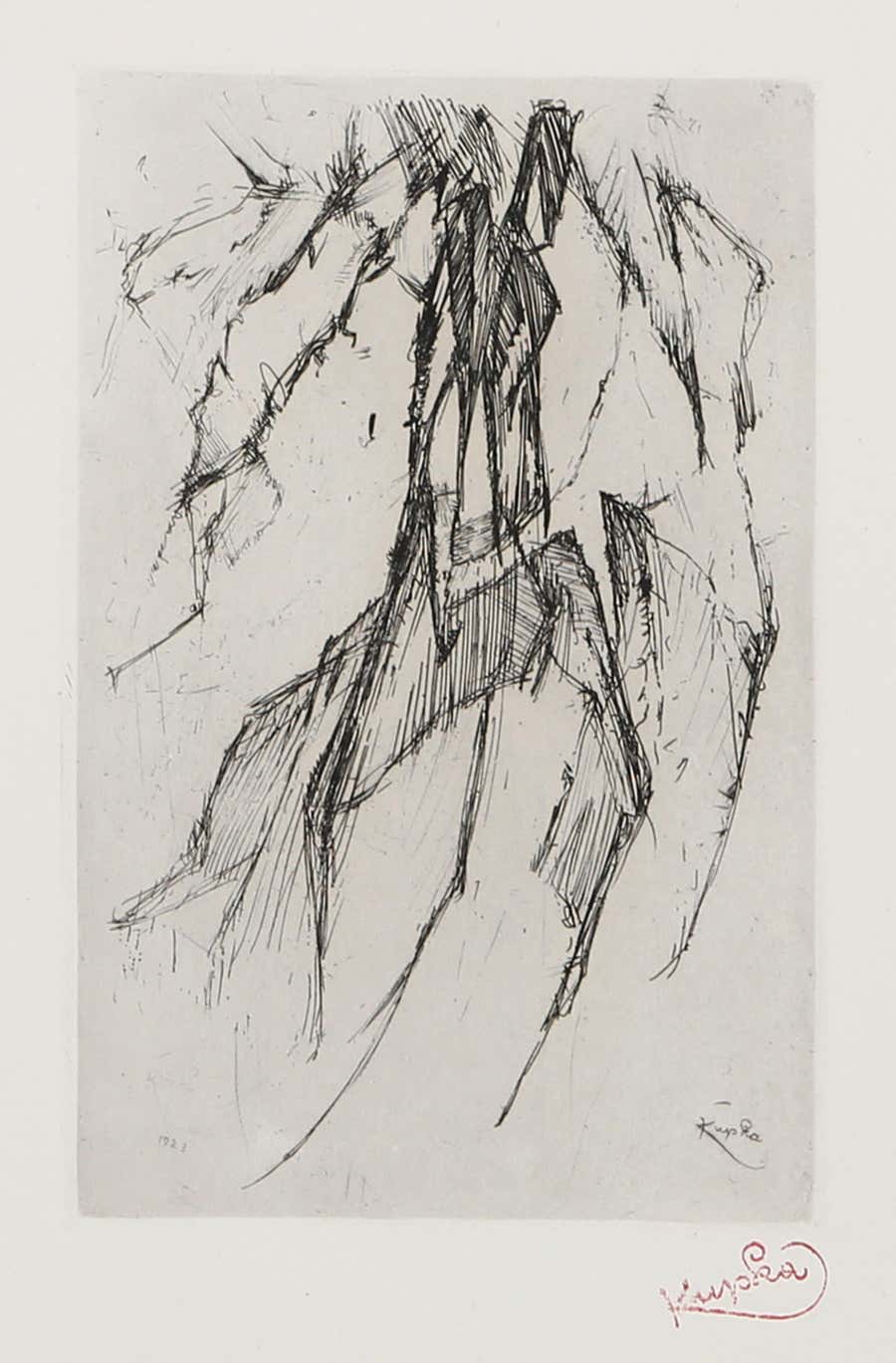Fountain, Surrealist Etching by Frantisek Kupka