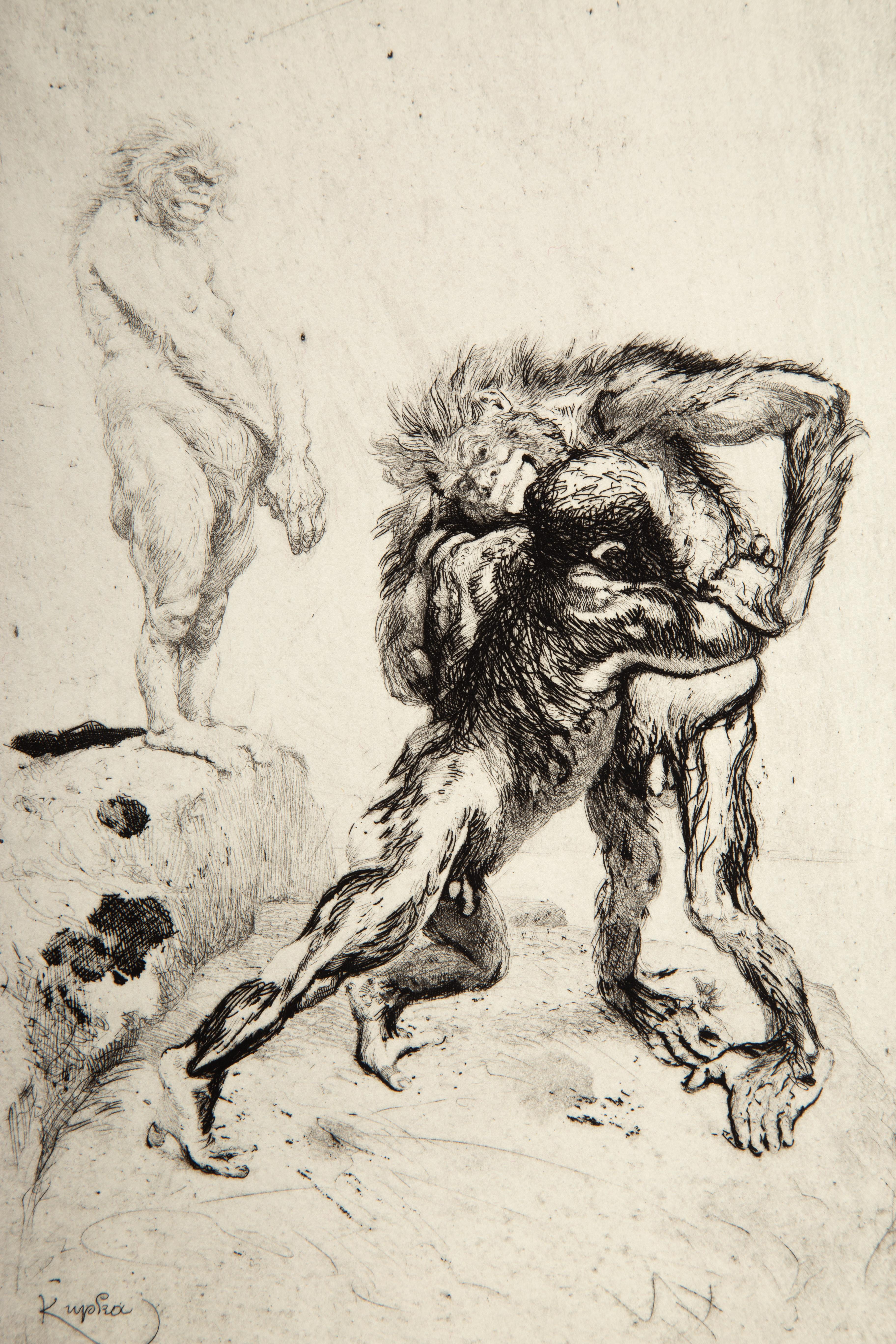 Lutte, Surrealist Etching by Frantisek Kupka For Sale 2
