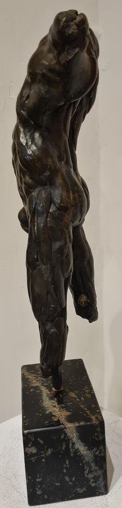 Mid Century Expressionist Nude Male Acephale Sculpture in Bronze.