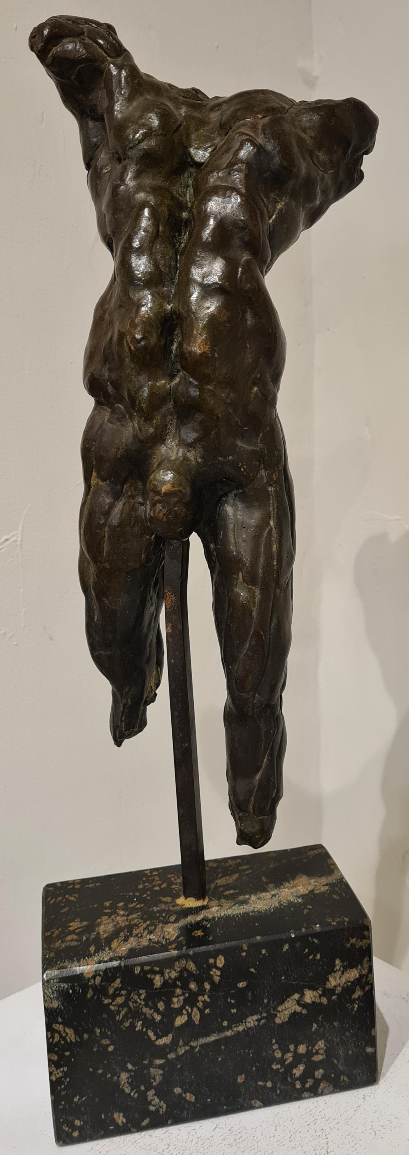 Mid Century Nude Male Acephale Sculpture in Bronze