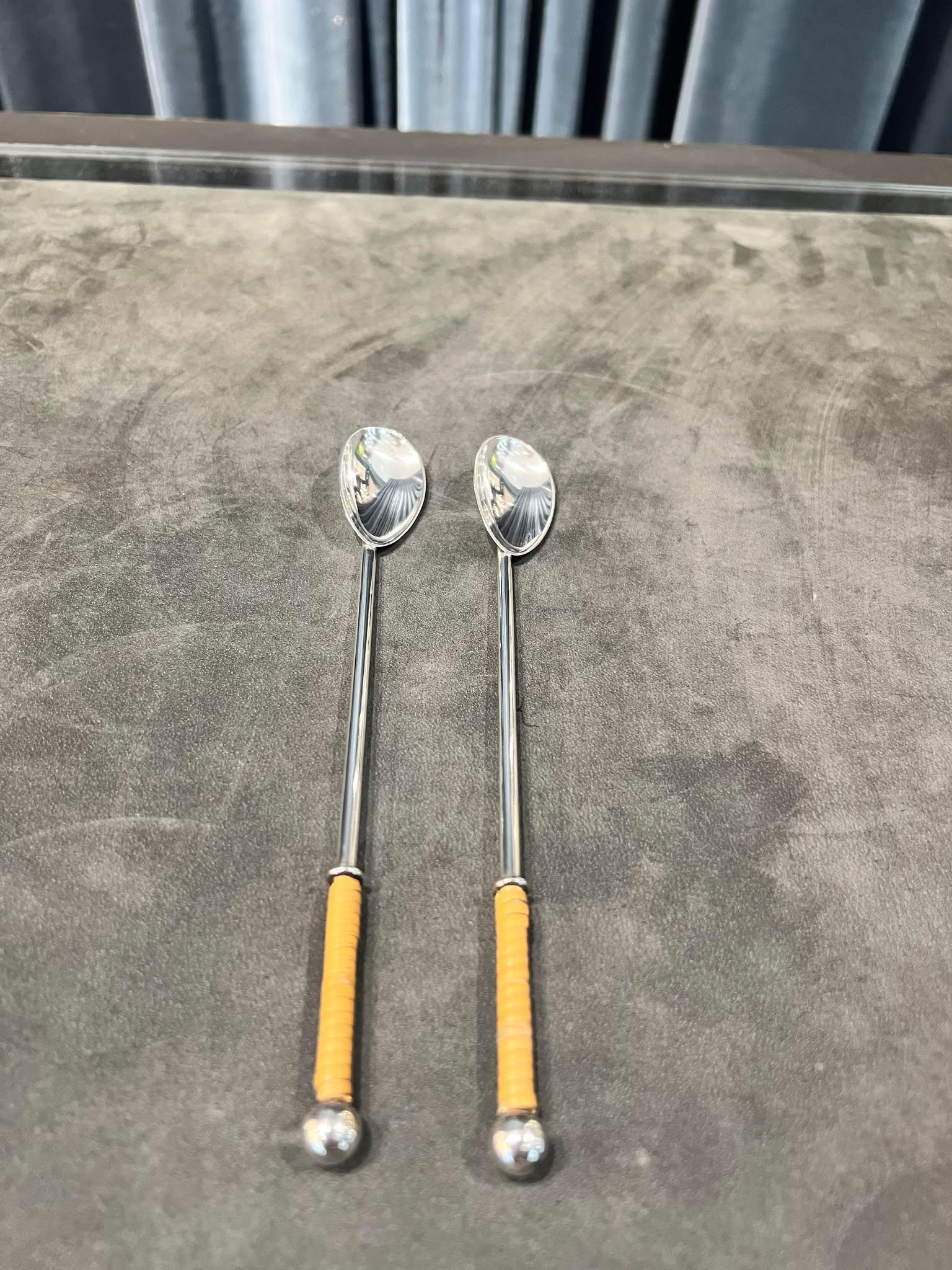 Cucharas mezcladoras Frantz Hingelberg de plata de ley Danés