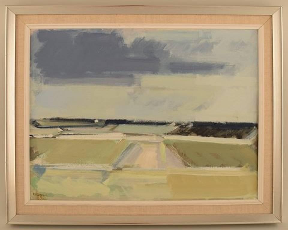 Frantz Vester Pedersen (born 1934):
Landscape in bright colors.
Oil on canvas.
Signed: F. Vester P.
Dimensions: 40 cm. x 30 cm. (48 x 38)
In perfect condition.
