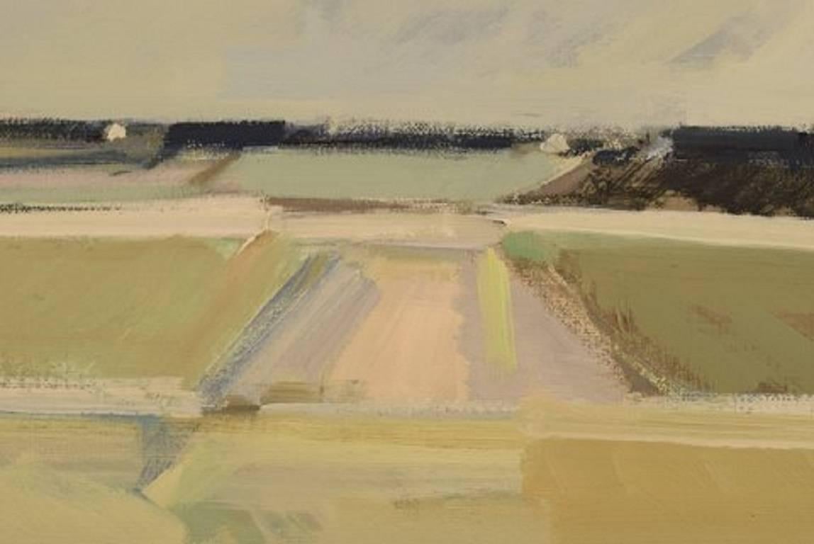 Danish Frantz Vester Pedersen, Landscape in Bright Colors, Oil on Canvas
