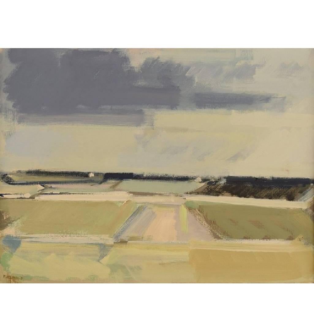 Frantz Vester Pedersen, Landscape in Bright Colors, Oil on Canvas