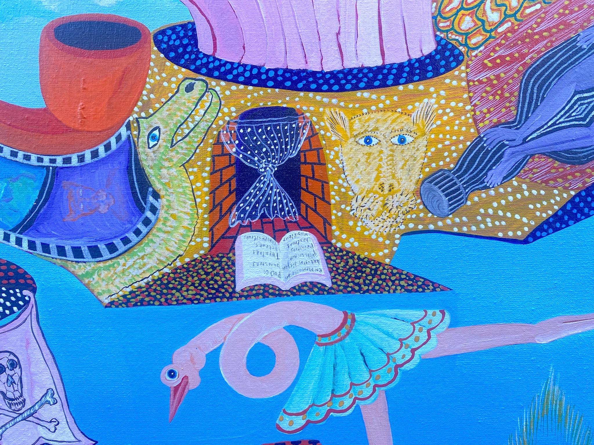 Visionary Vaudou Surrealism Large Contemporary Haitian Painting im Angebot 2