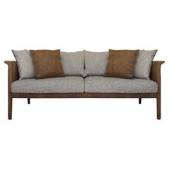 Contemporary Modern Franz Sofa in Leder & Brown Fabric von Collector Studio