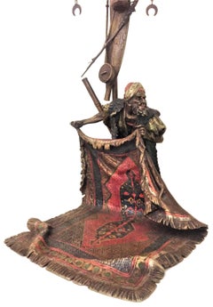 Franz Bergman, A Carpet Dealer, Art Nouveau Vienna Bronze Table Lamp, circa 1900