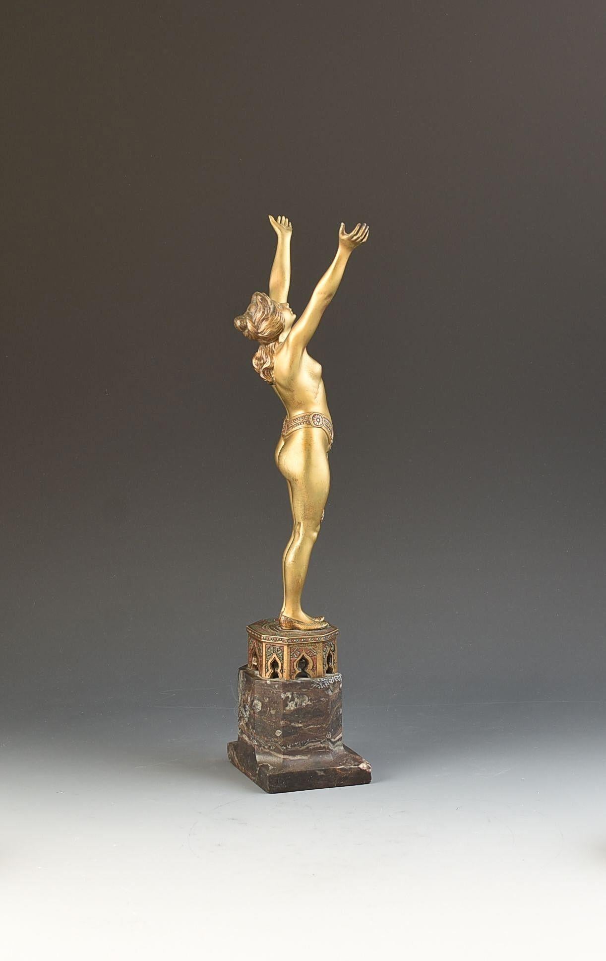 Austriaco Franz Bergman ART DECO SCULTURA IN BRONZO C.1925 in vendita