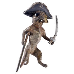 Franz Bergman (Austrian, 1861-1936) Cold Painted Bronze Pirate Pug Sculpture