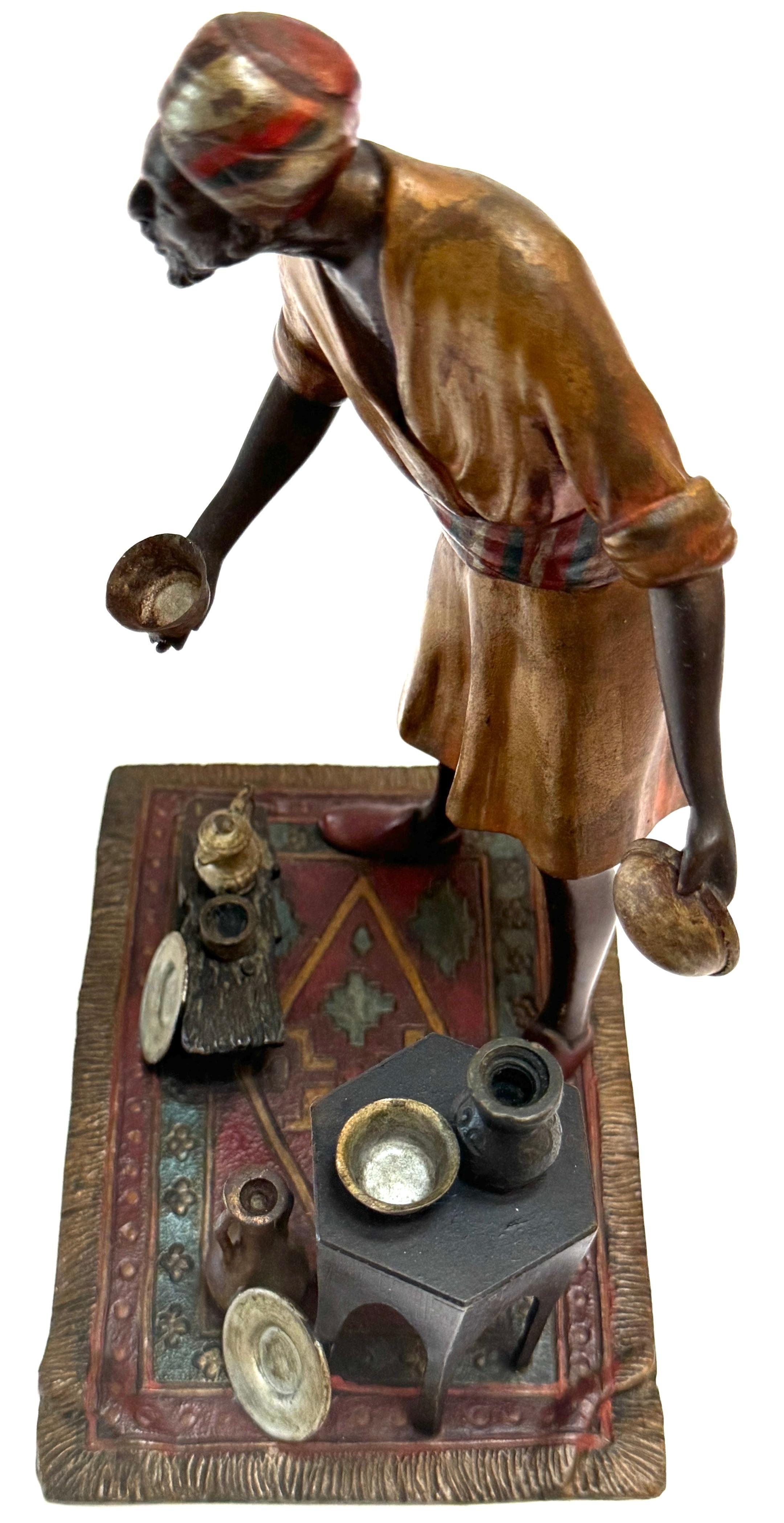 Franz Bergman Austrian Cold Painted Bronze Orientalist Merchant 4