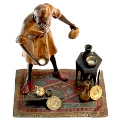 Franz Bergman, marchand orientaliste autrichien, bronze peint à froid