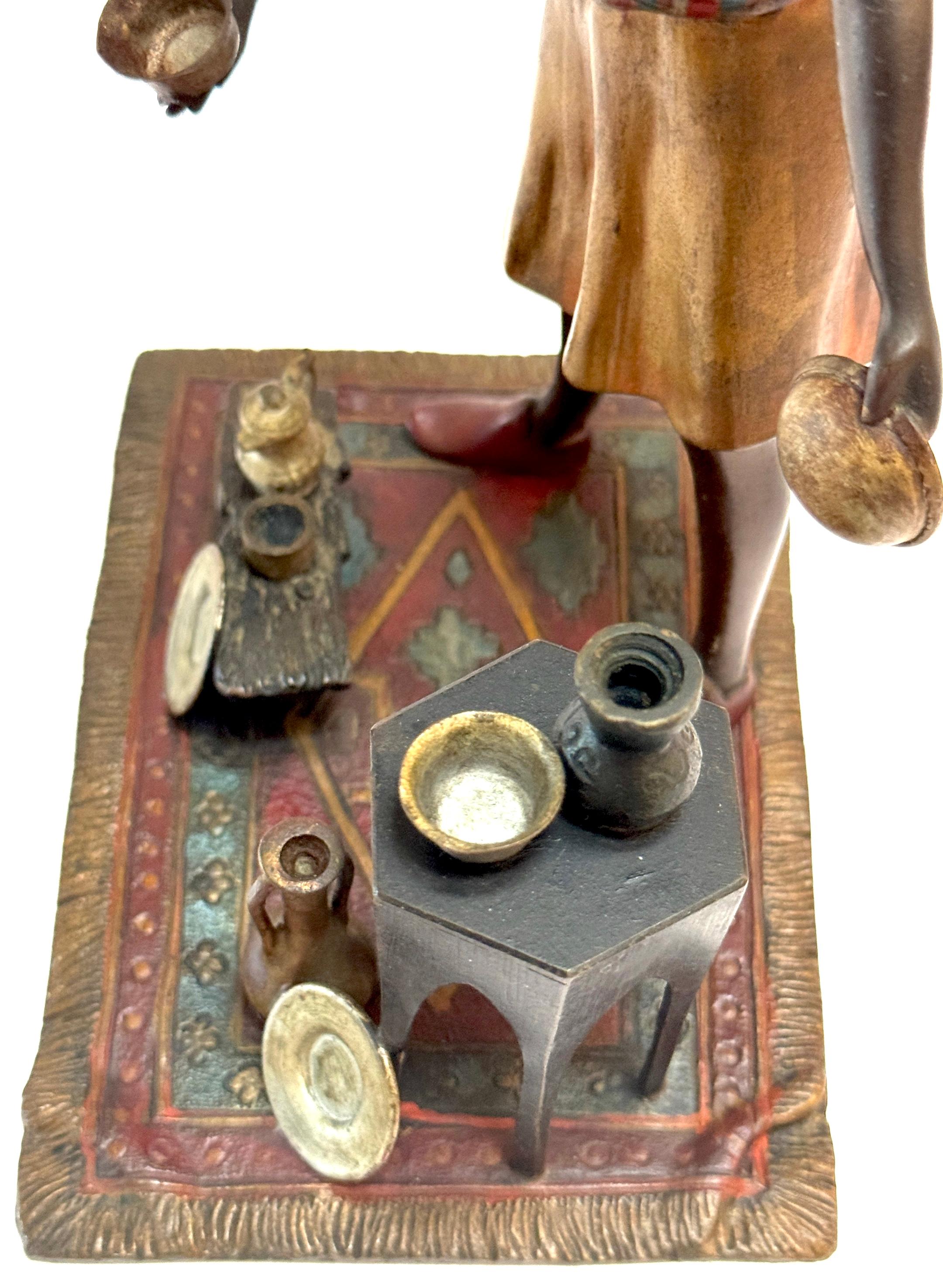 Franz Bergman Austrian Cold Painted Bronze Orientalist Merchant 1