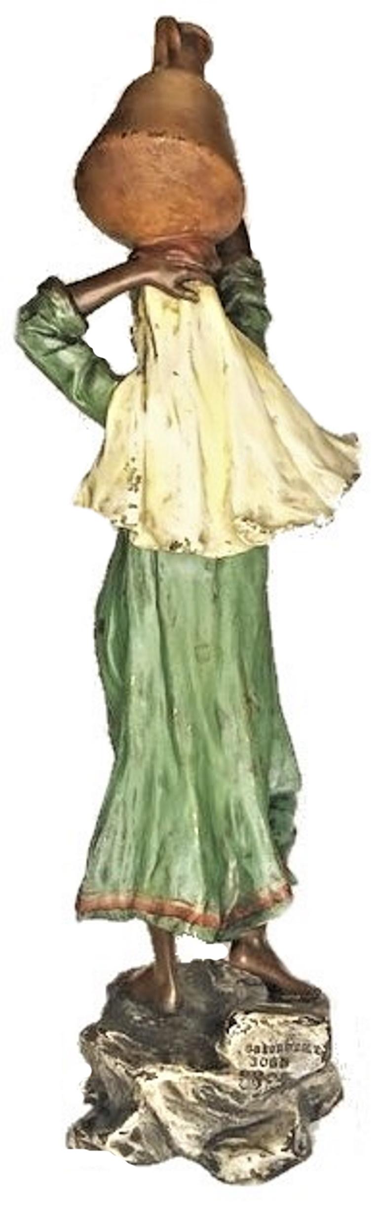 Franz Bergmann, Egyptian Woman w/ Pitcher, Vienna Bronze Sculpture, Ca. 1900 For Sale 4
