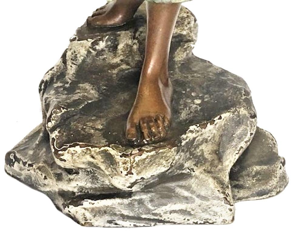 Austrian Franz Bergmann, Egyptian Woman w/ Pitcher, Vienna Bronze Sculpture, Ca. 1900 For Sale