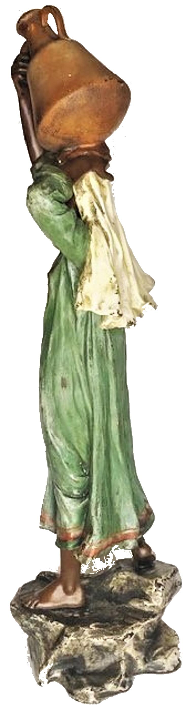Painted Franz Bergmann, Egyptian Woman w/ Pitcher, Vienna Bronze Sculpture, Ca. 1900 For Sale