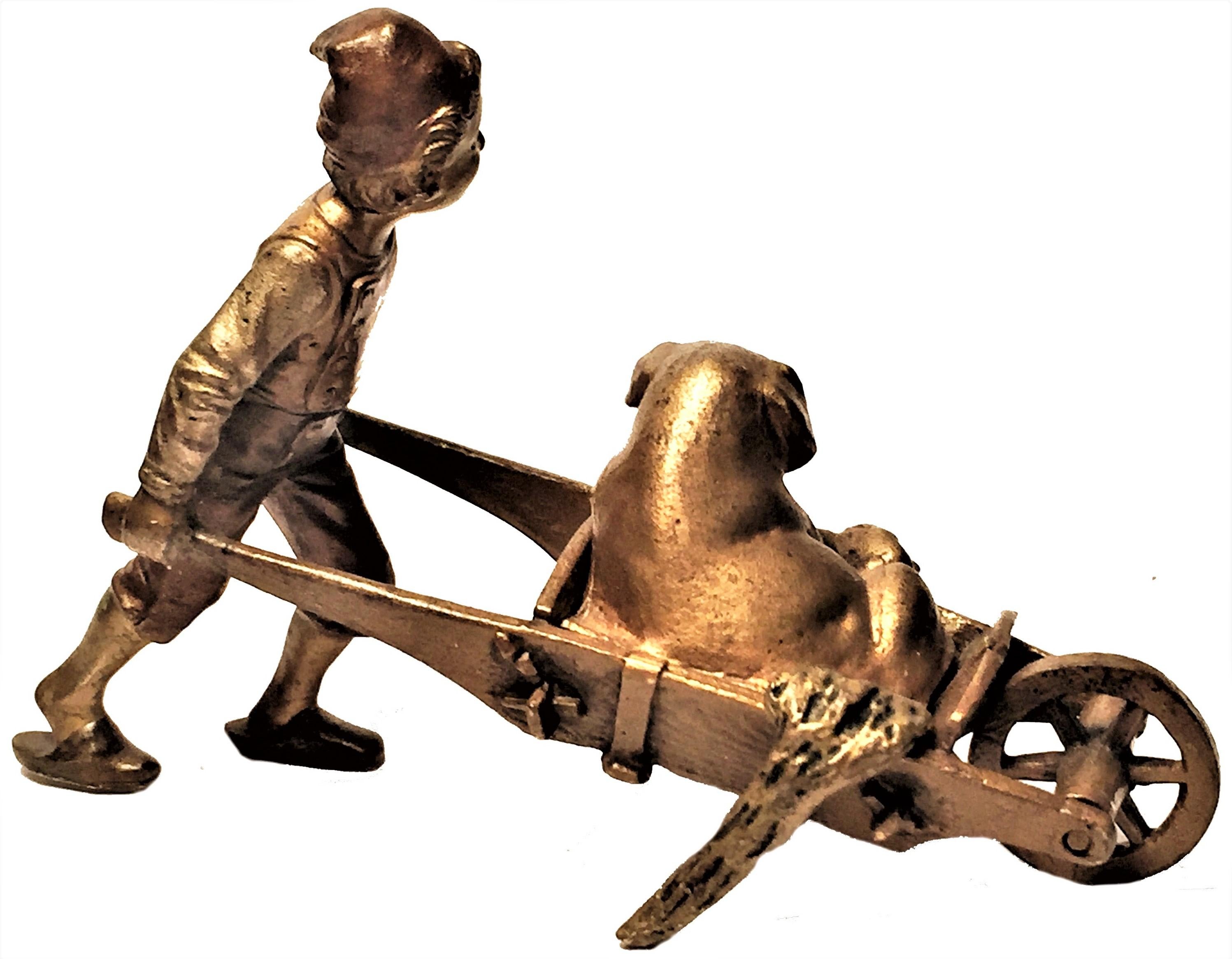 Franz Bergmann, Reiter auf dem Rad, Wiener Miniatur-Bronzeskulptur (Jugendstil)