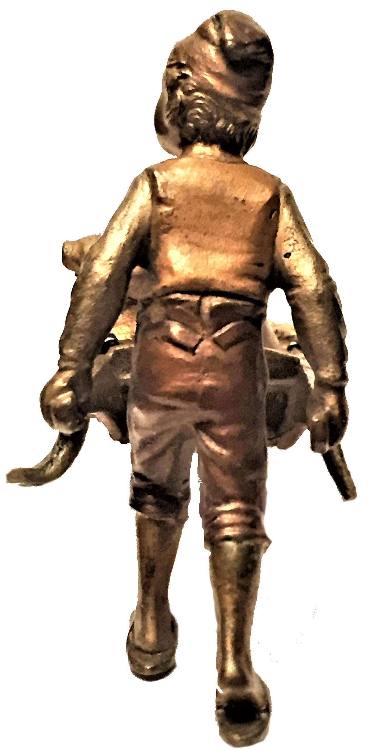 Franz Bergmann, Reiter auf dem Rad, Wiener Miniatur-Bronzeskulptur (Österreichisch)