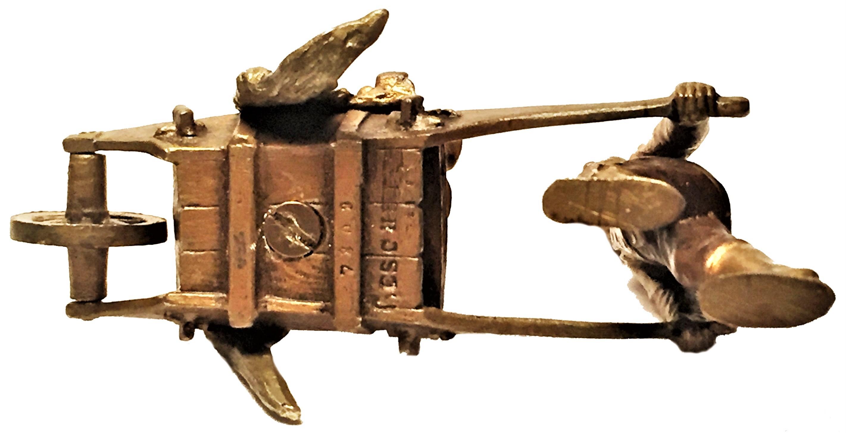 Franz Bergmann, Reiter auf dem Rad, Wiener Miniatur-Bronzeskulptur (Gemalt)