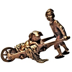 Franz Bergmann, Reiter auf dem Rad, Wiener Miniatur-Bronzeskulptur