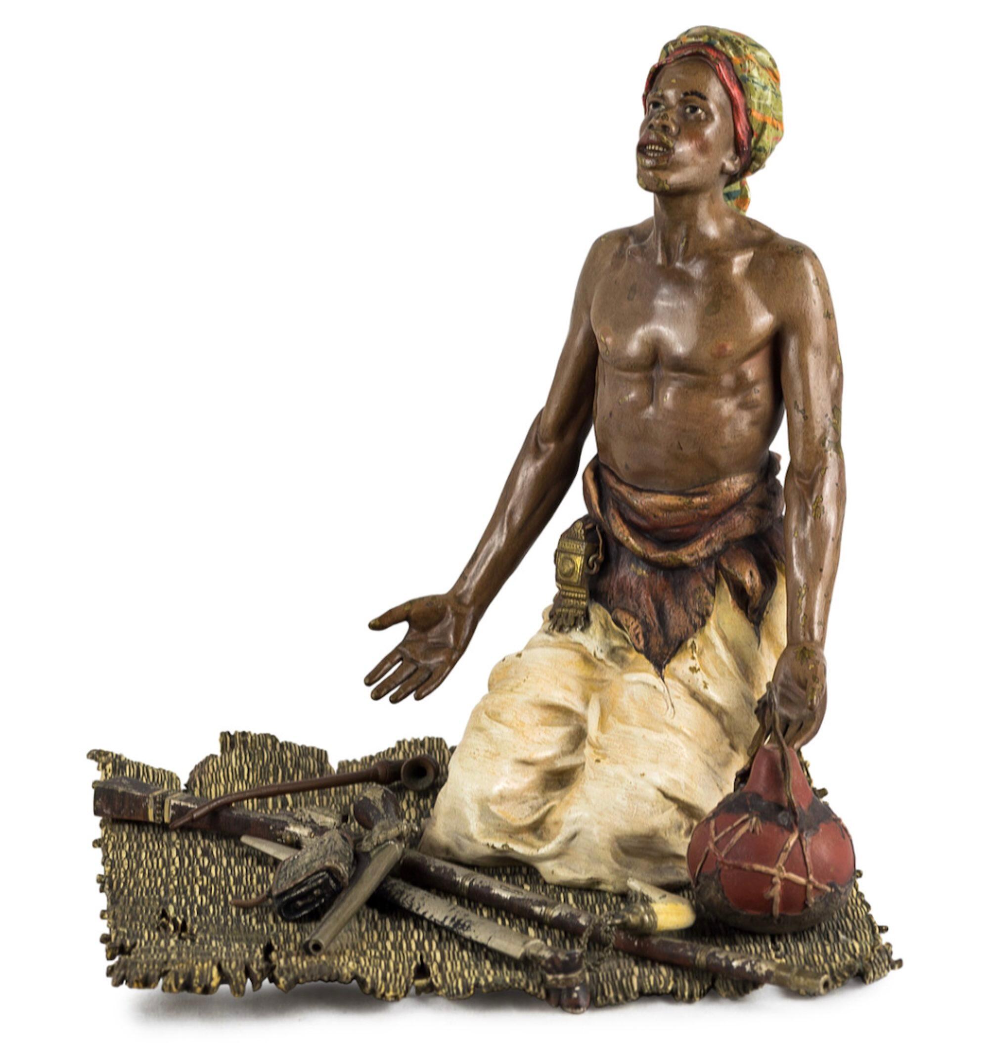 Franz Bergmann Figurative Sculpture - At The prayer