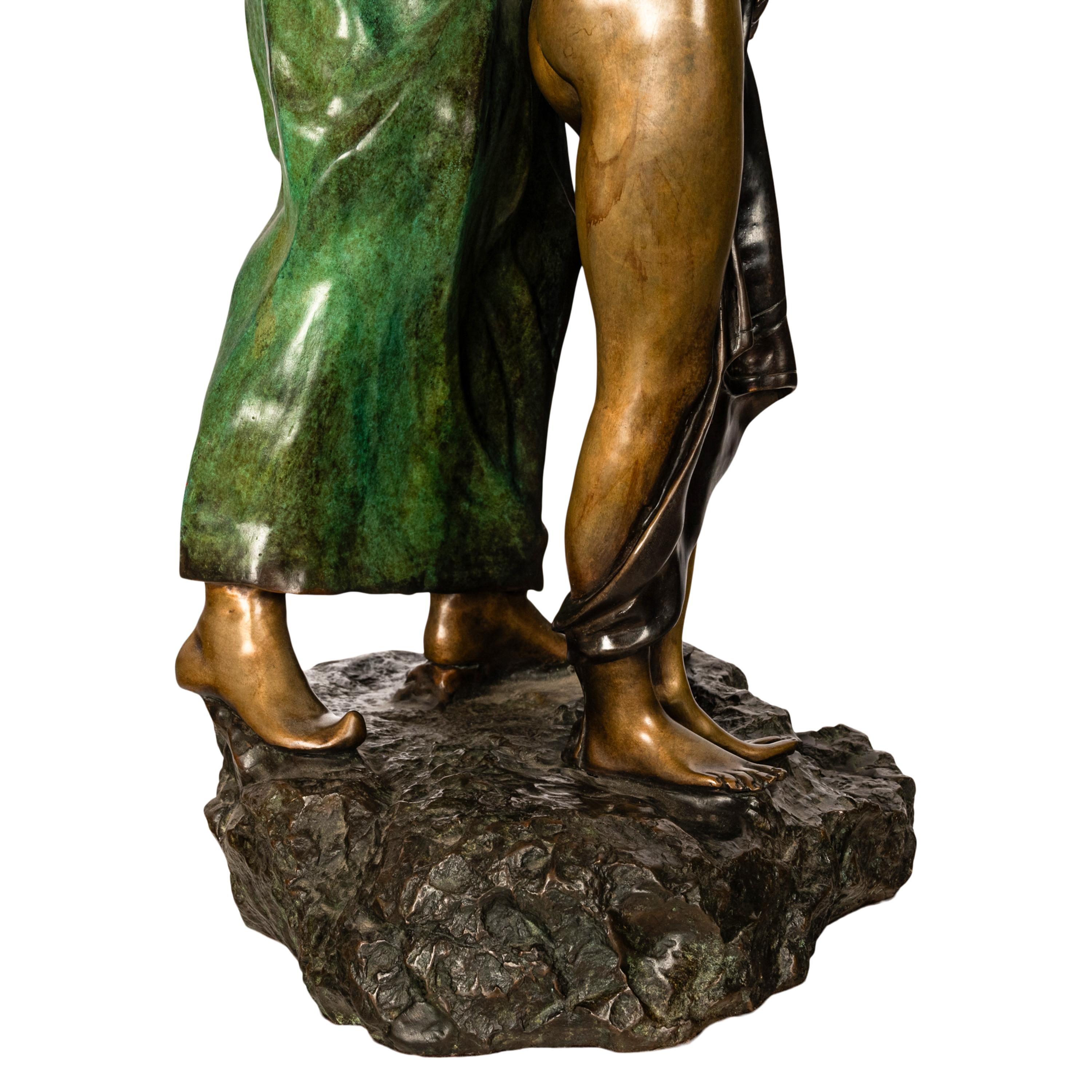 Franz Bergmann Orientalische Arabische Slave-Aktgruppe, Kaltbemalte Bronze, signiert 1910 im Angebot 11