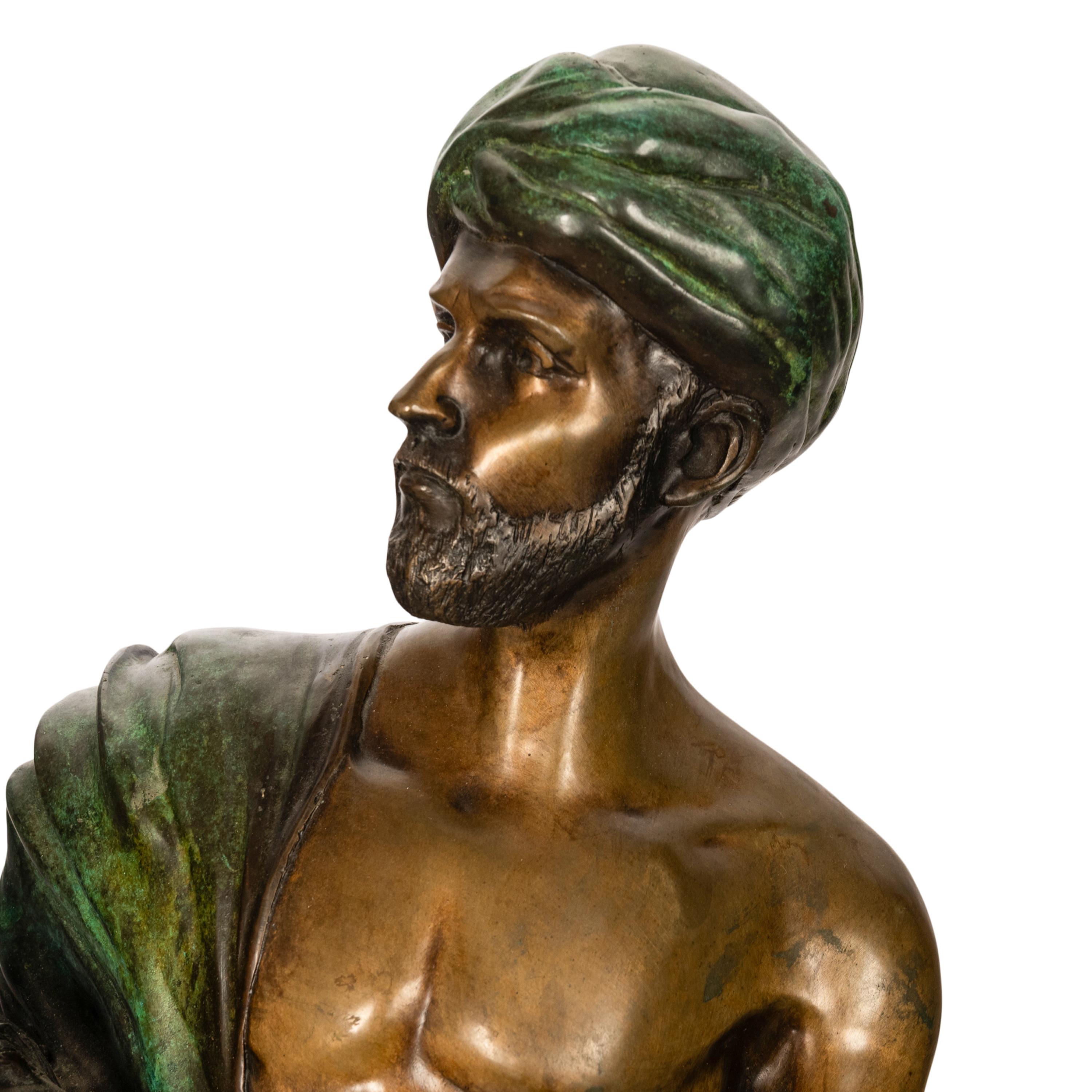 Franz Bergmann Orientalist Arab Slave Nude Group Cold Painted Bronze Signed 1910 For Sale 7