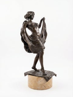In the Manner of Franz Bergmann - Dancing girl with Hinged Skirt