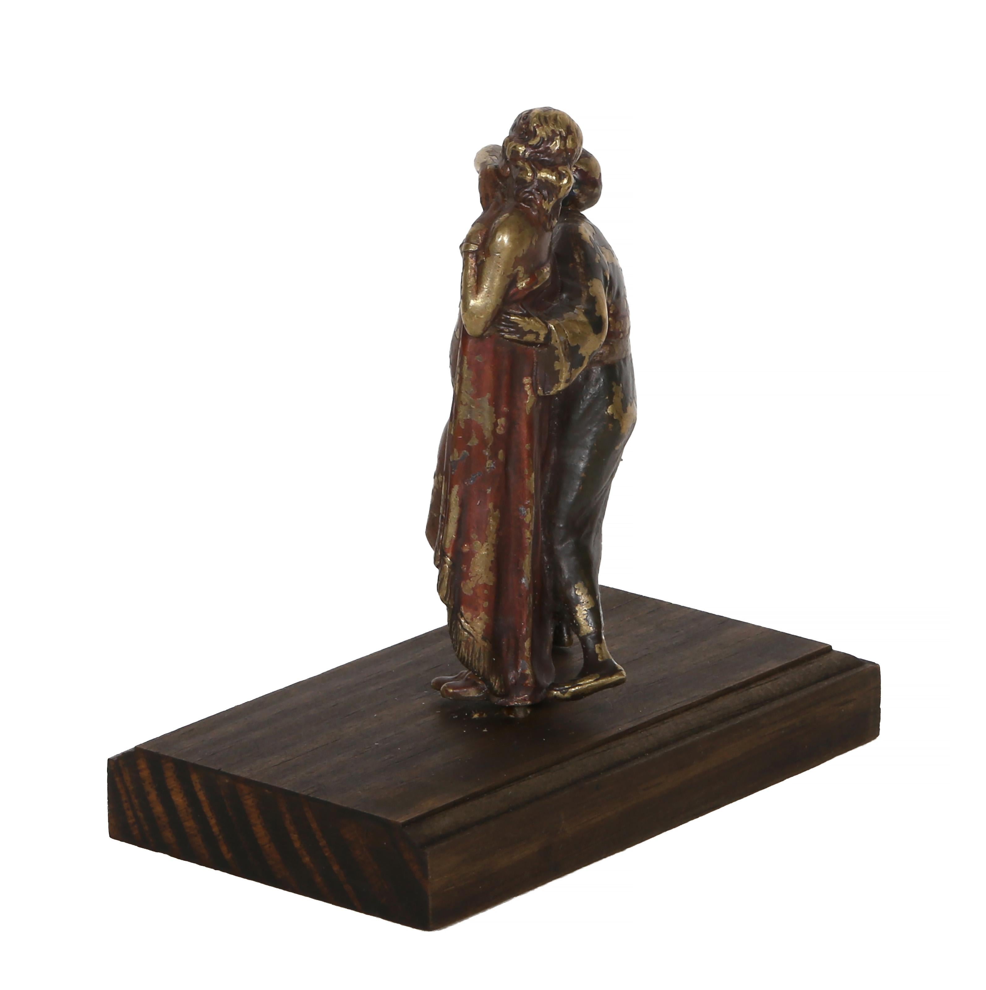 Slave Trader, Orientalist Bronze Sculpture on wooden base by Franz Bergmann For Sale 4