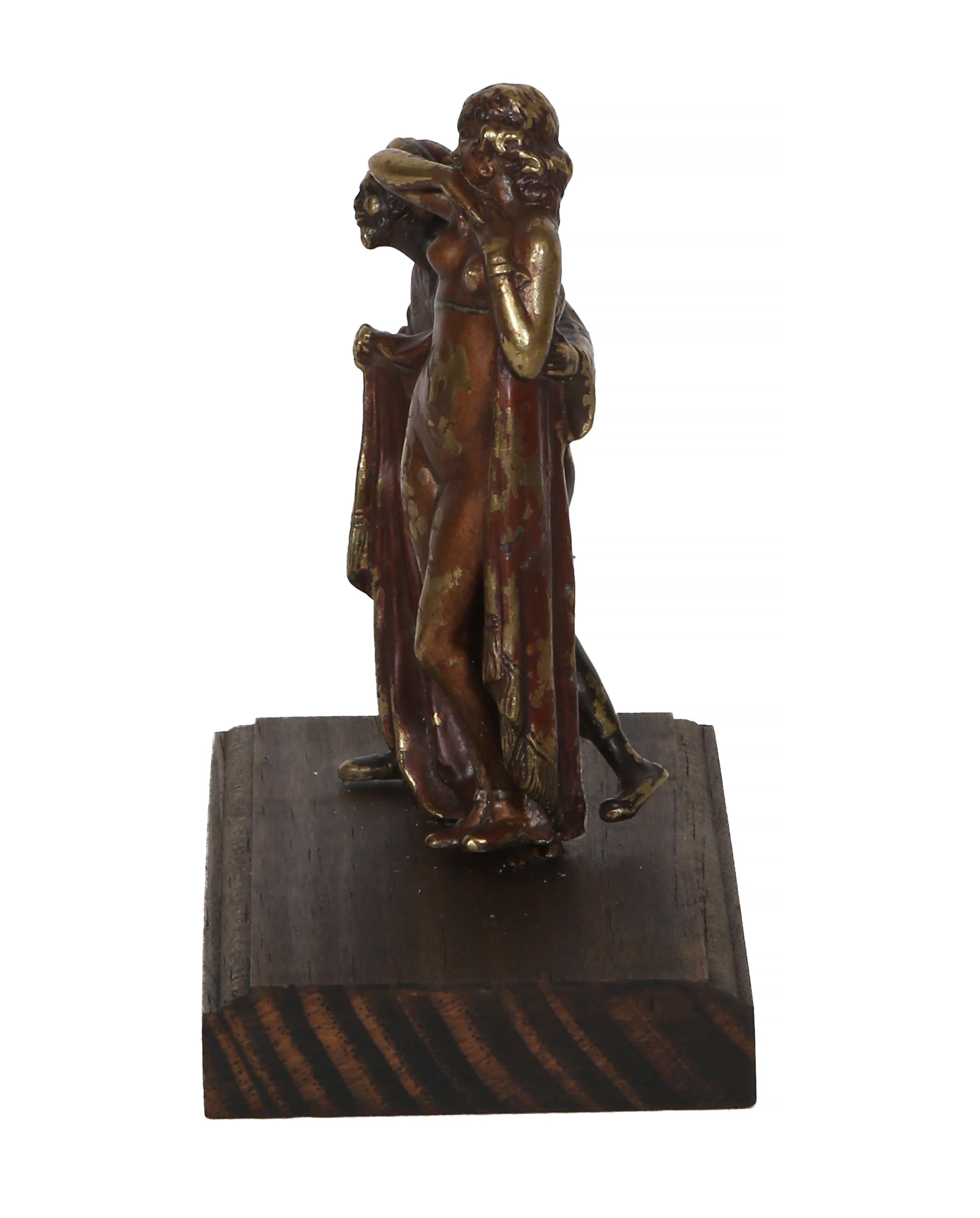 Slave Trader, Orientalist Bronze Sculpture on wooden base by Franz Bergmann For Sale 5