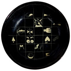 Retro Franz Bergmann Surrealist Studio Ceramic Plate, “Miscellanea”