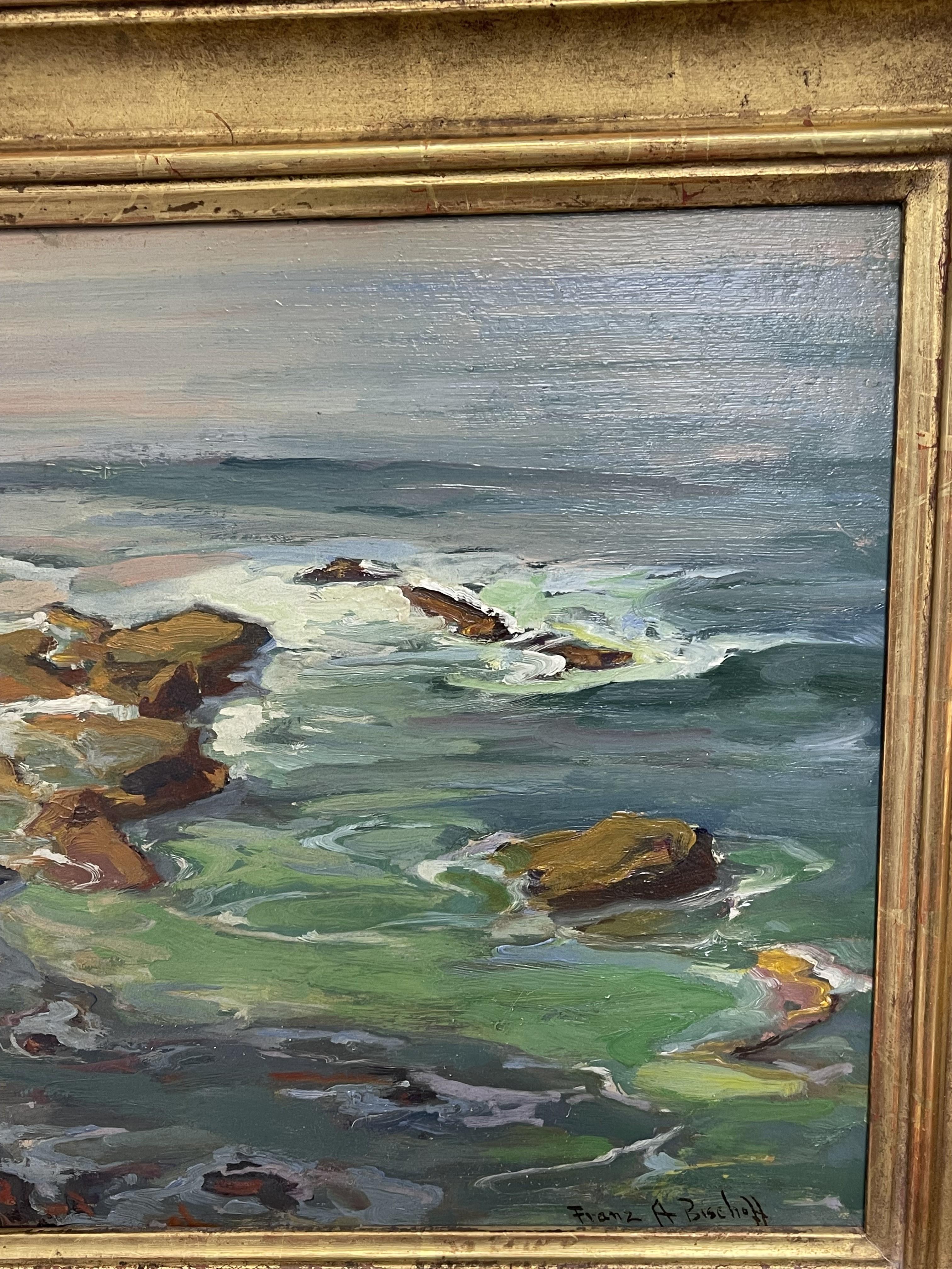 California Impressionist Oil Painting Franz A. Bischoff Laguna Seascape For Sale 1