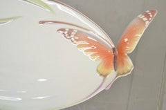 Franz Kollektion Papillon Schmetterlingsporzellan Ornament-Tablett mit Griff oben in Form eines Schmetterlings