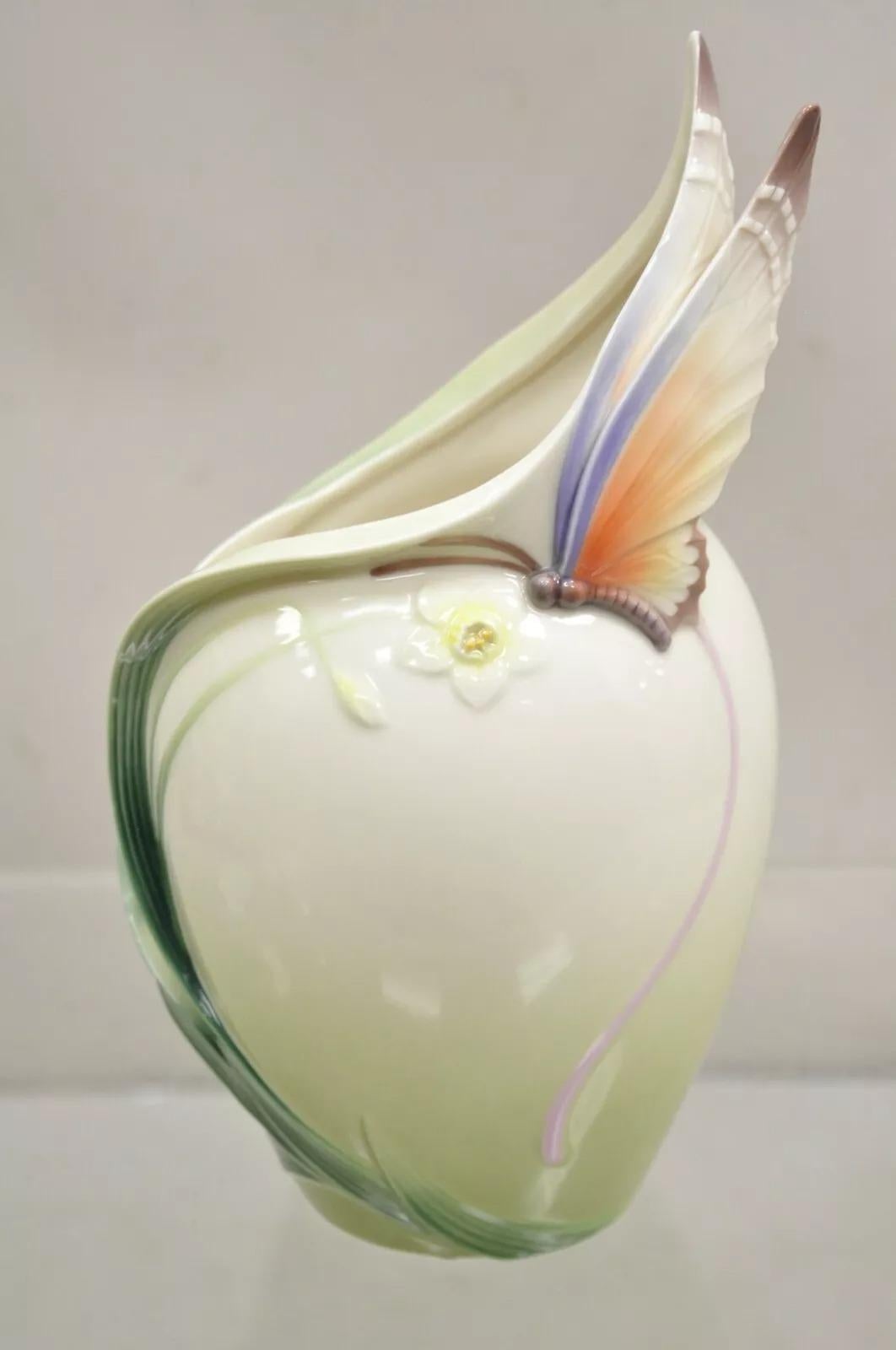 Franz Kollektion Papillon Schmetterling Porzellan Ornamental Weinkühler Vase im Angebot 4