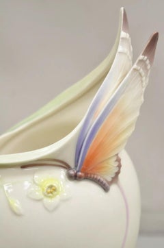 Franz Collection Papillon Butterfly Porcelain Ornamental Wine Cooler Vase
