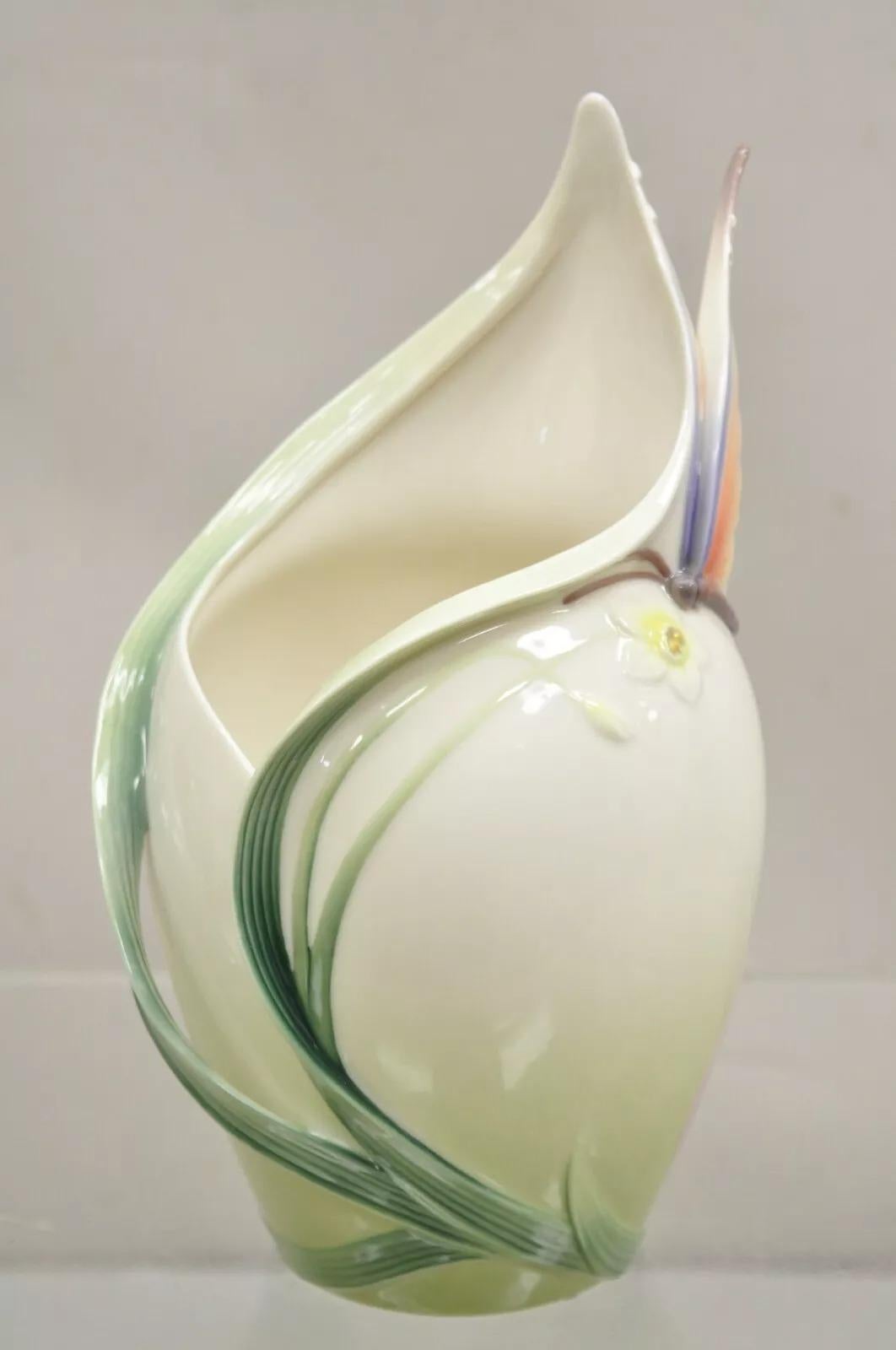 Franz Kollektion Papillon Schmetterling Porzellan Ornamental Weinkühler Vase (Art nouveau) im Angebot